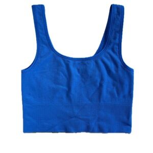 Athleta Blue Ribbed Sports Bra